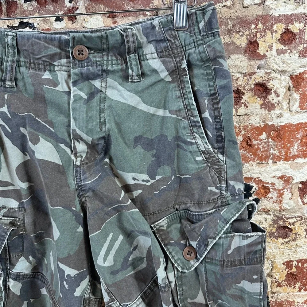 American Eagle Camo Cargo Shorts Next Level Flex Army Mens 26